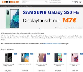 Handy Reparatur für Samsung, Huawei, Apple Smartphones. Samsung Galaxy S20 FE Display Reparatur nur 147 EUR.